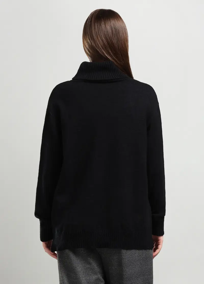 Tricot In Misto Lana Donna Curvy, Nero miniatura 2