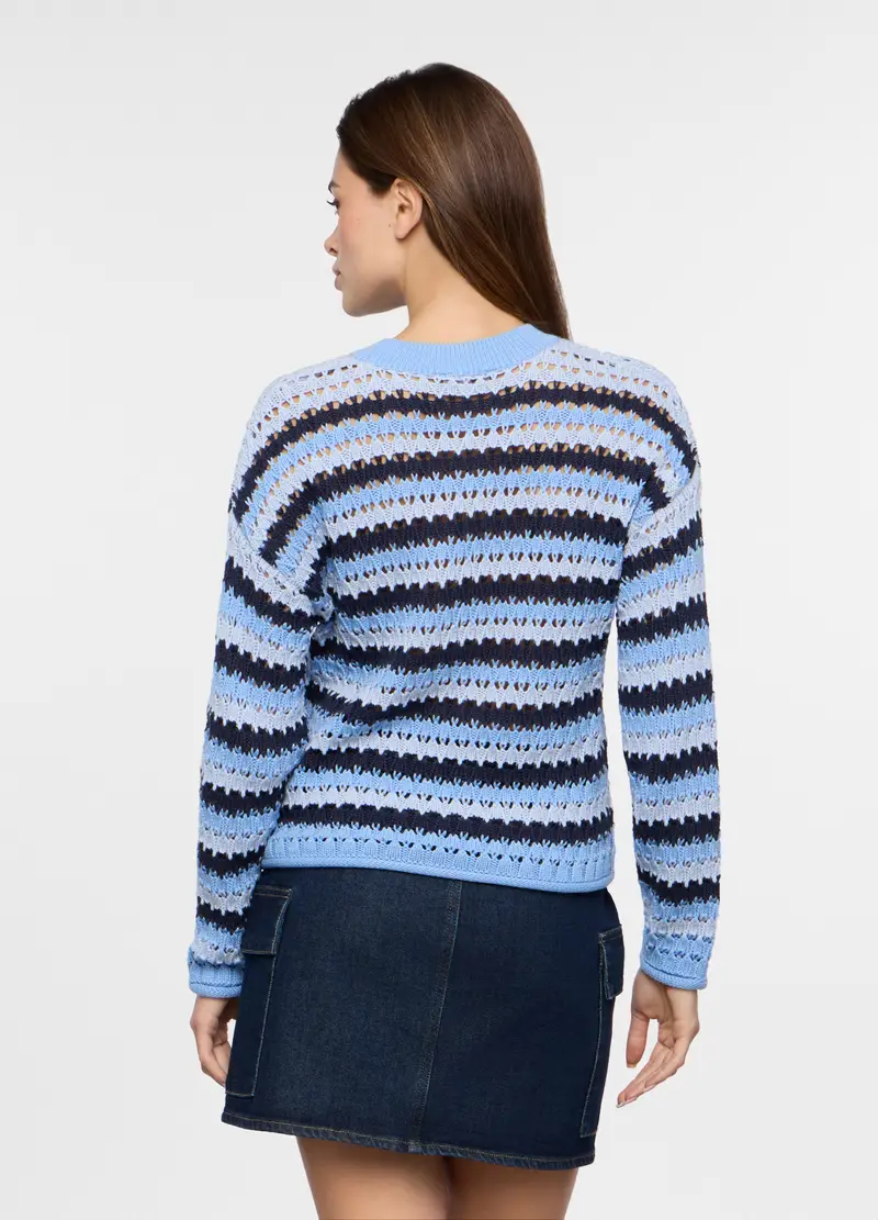 Tricot In Puro Cotone Donna, Azzurro cielo miniatura 2