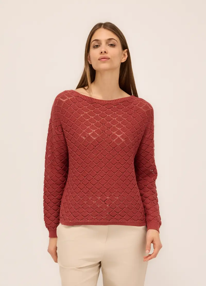 Tricot In Puro Cotone Donna, Marrone bronzo