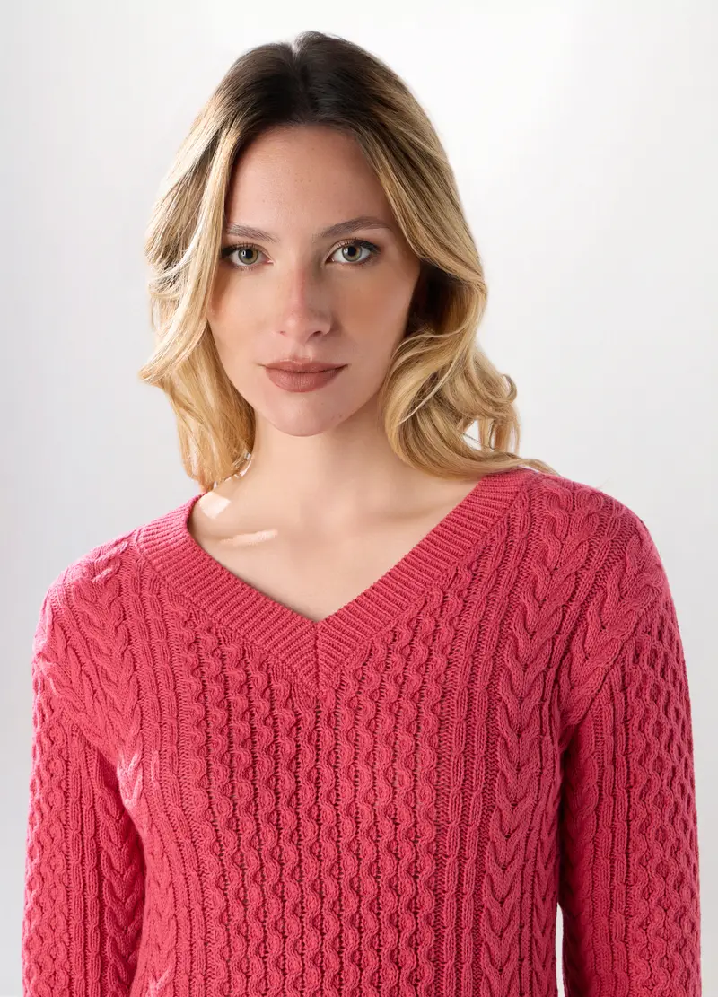 Tricot In Puro Cotone Donna, Rosa pastello miniatura 3