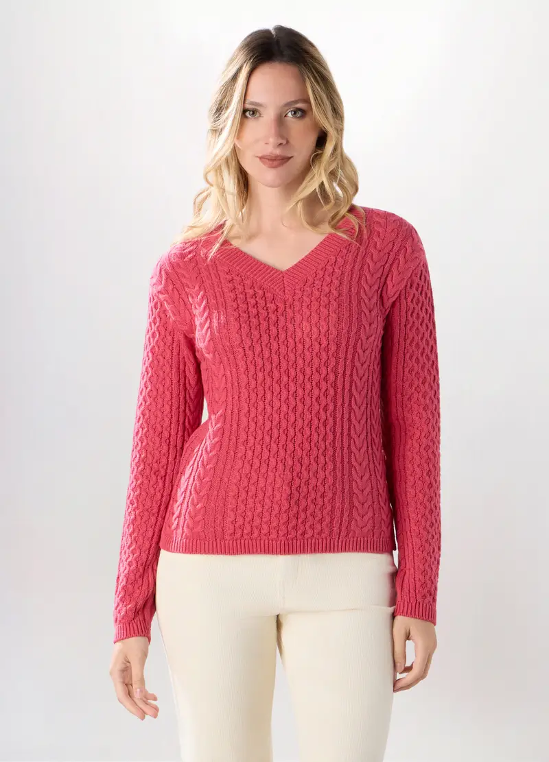 Tricot In Puro Cotone Donna, Rosa pastello