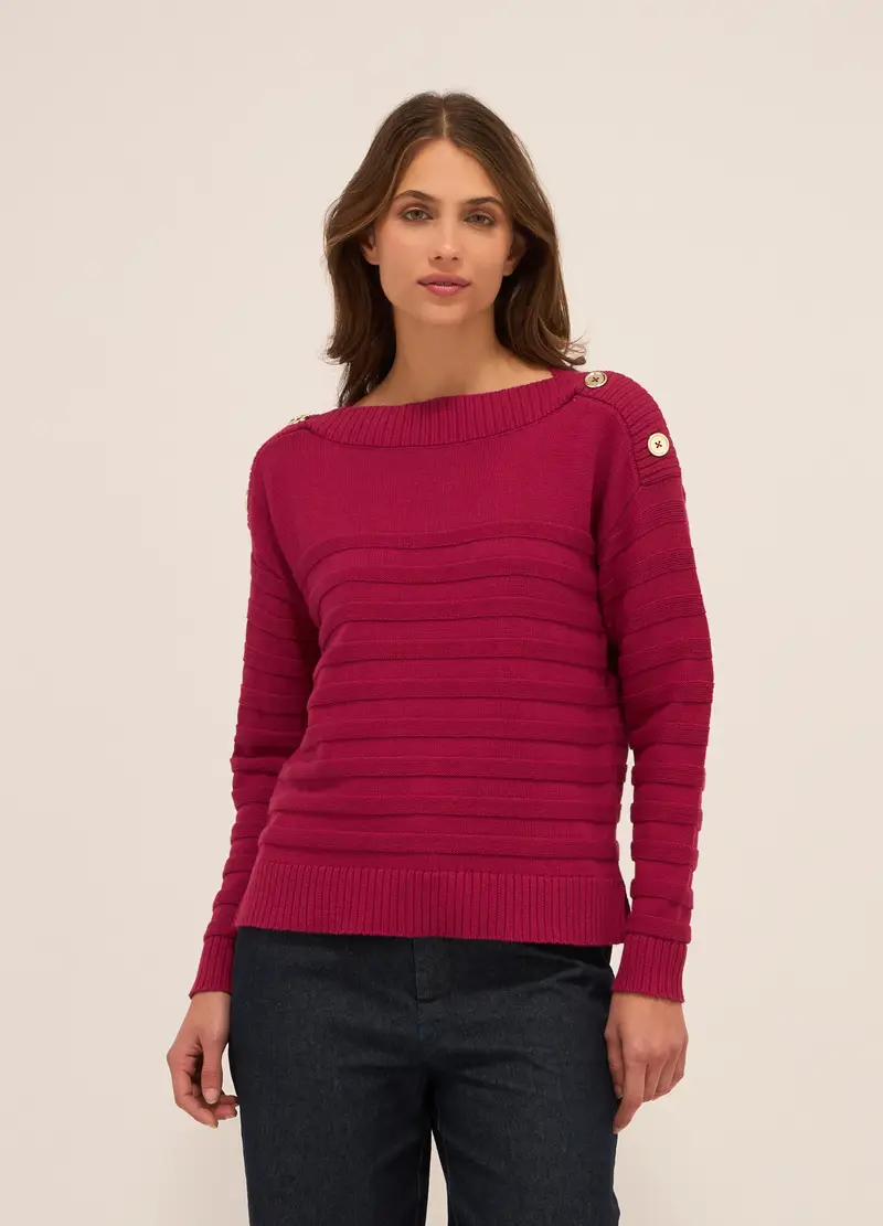 Tricot In Puro Cotone Donna, Rosso fragola