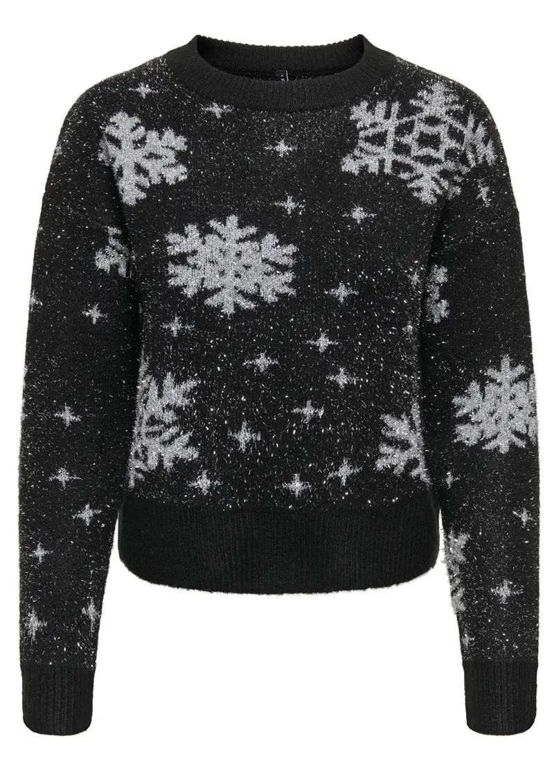 Tricot Jacquard Donna, Unisex, Nero