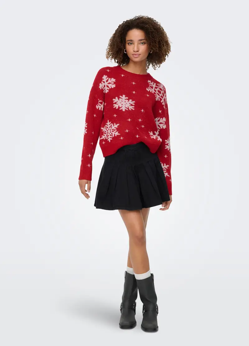 Tricot Jacquard Donna, Unisex, Rosso miniatura 3