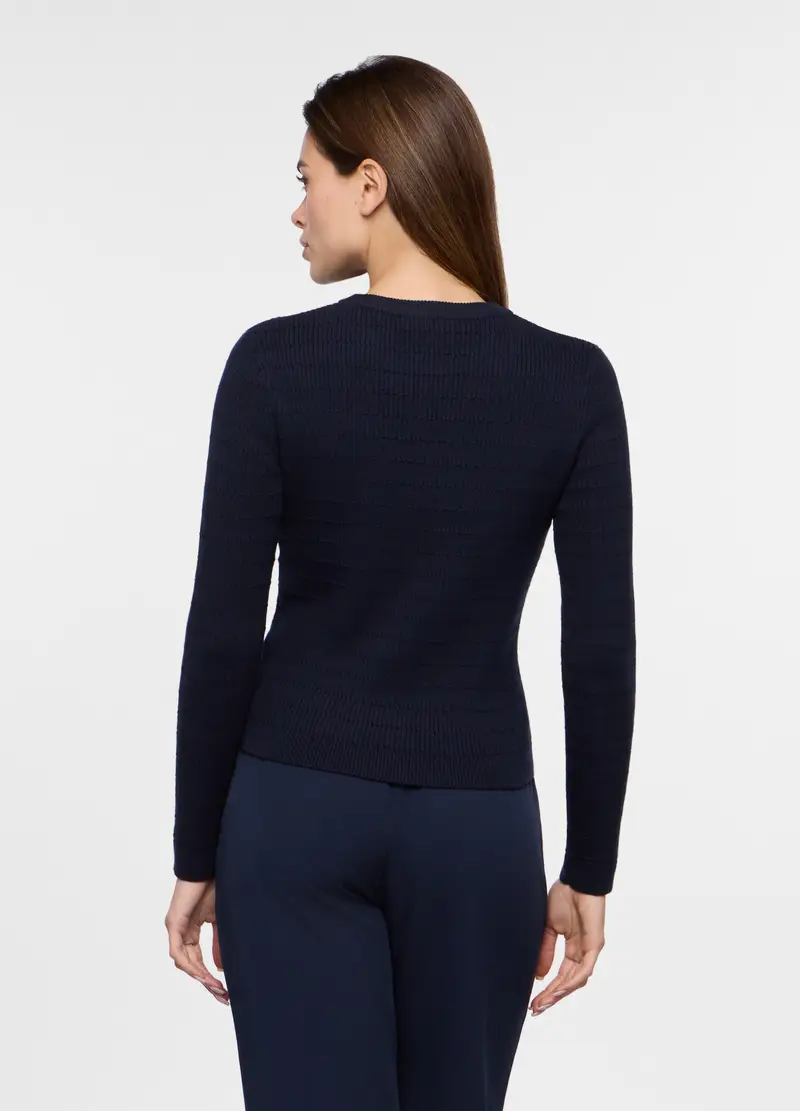 Tricot Misto Cotone Donna, Blu navy miniatura 2