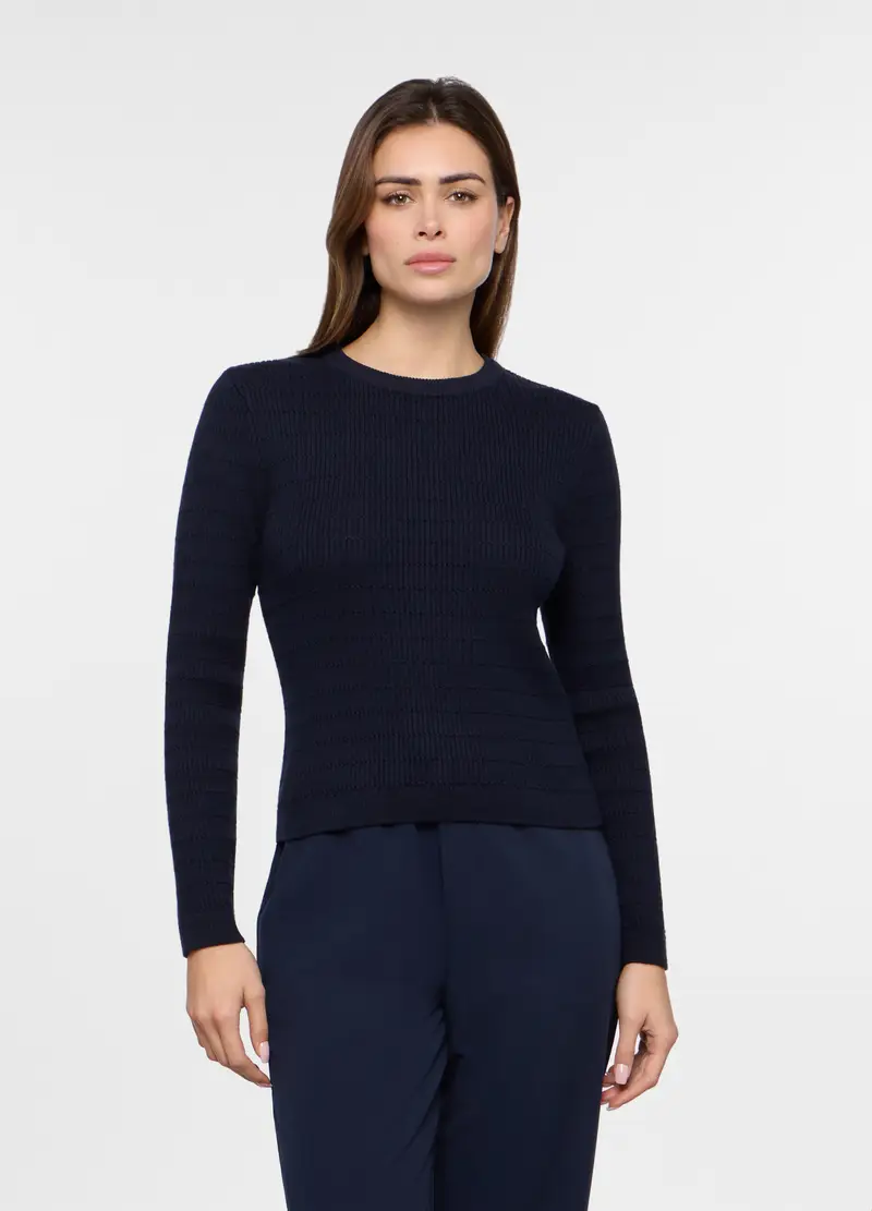 Tricot Misto Cotone Donna, Blu navy