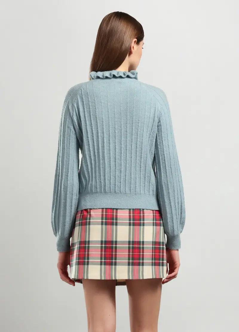 Tricot Misto Lana Donna, Azzurro cielo miniatura 2