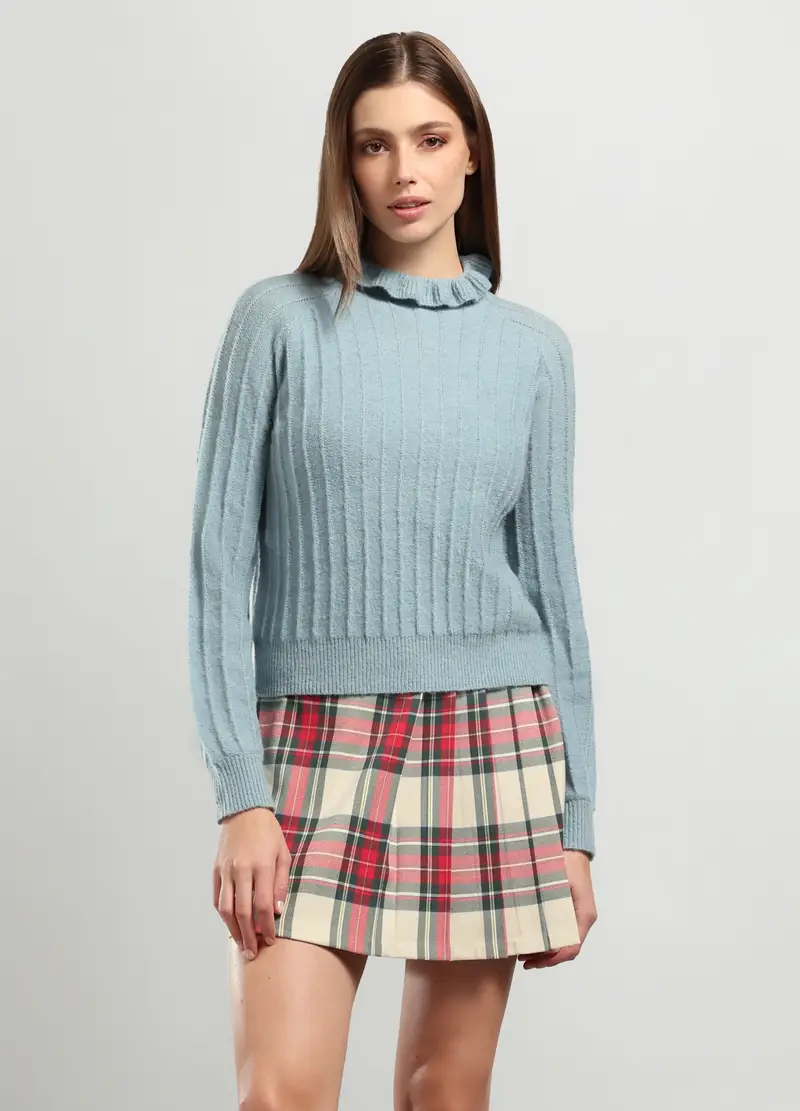 Tricot Misto Lana Donna, Azzurro cielo