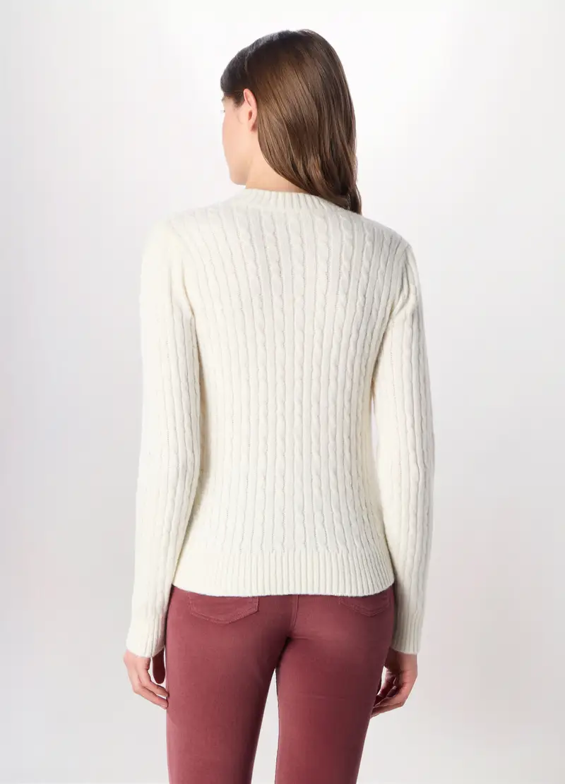 Tricot Misto Lana Donna, Bianco gesso miniatura 2