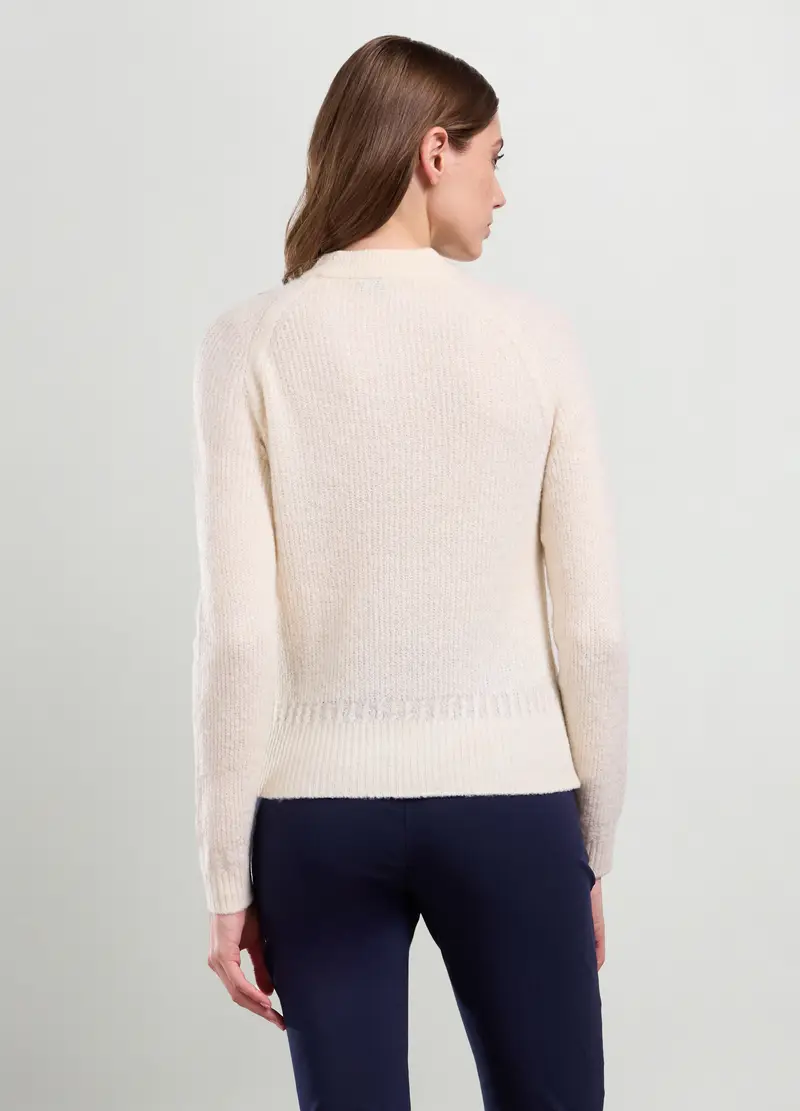 Tricot Misto Lana Donna, Bianco panna miniatura 2