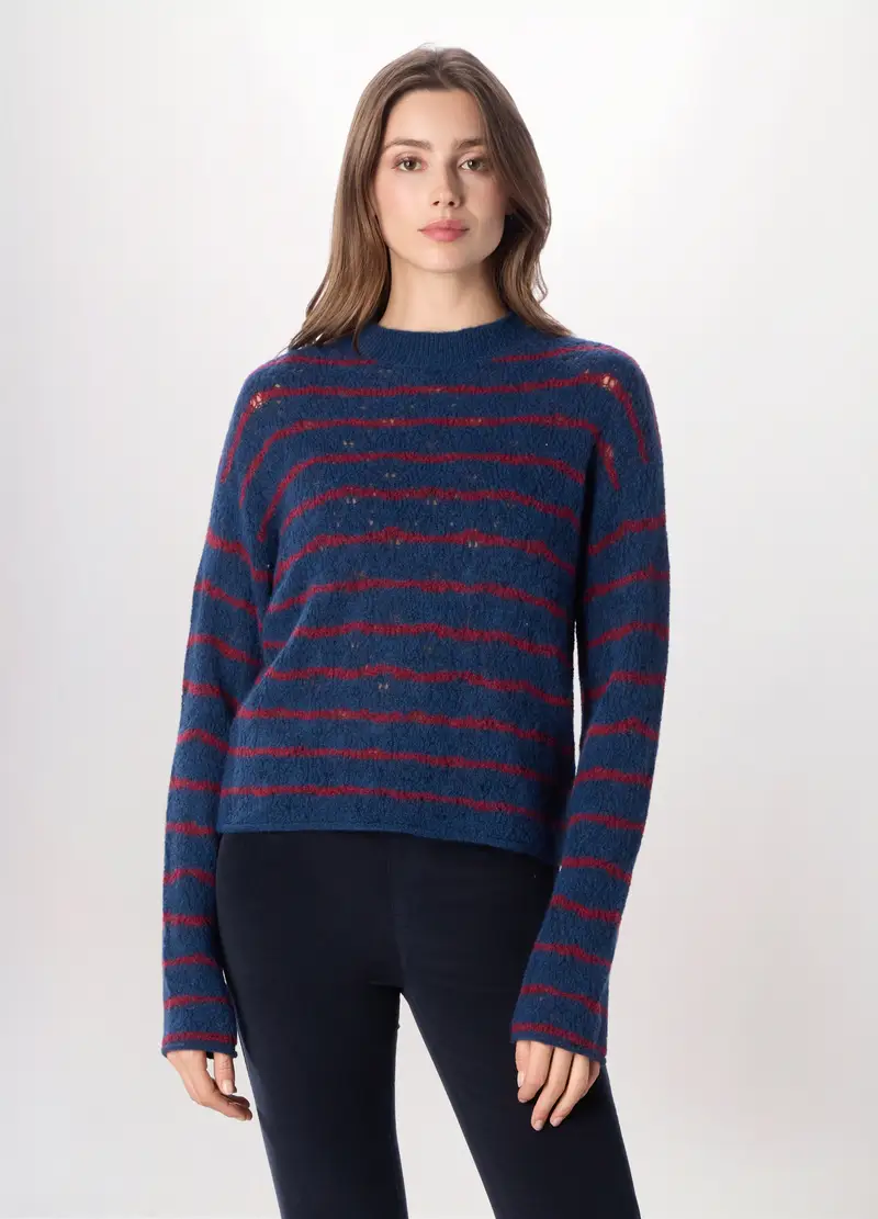 Tricot Misto Lana Donna, Blu Bluette