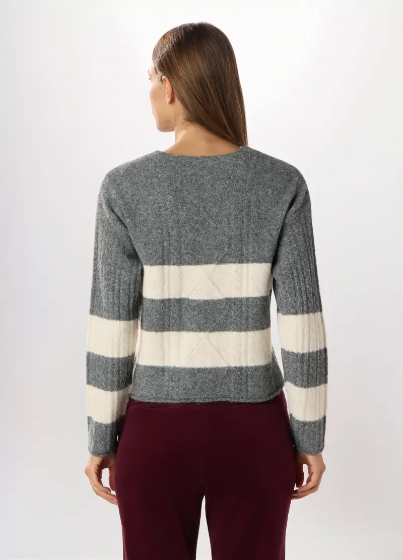 Tricot Misto Lana Donna, Grigio chiaro miniatura 2