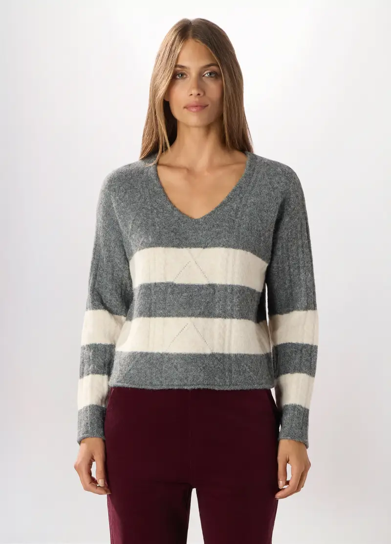 Tricot Misto Lana Donna, Grigio chiaro