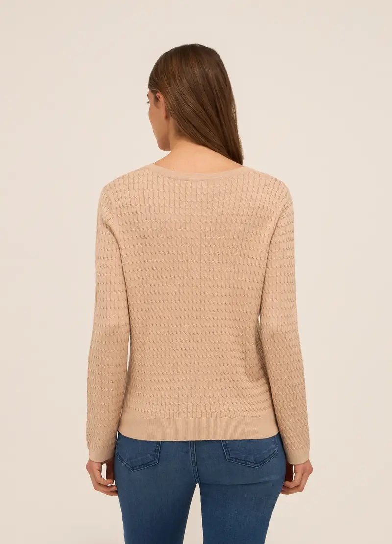 Tricot Misto Viscosa Donna, Beige chiaro miniatura 2