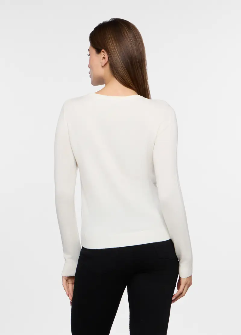 Tricot Misto Viscosa Donna, Bianco miniatura 2