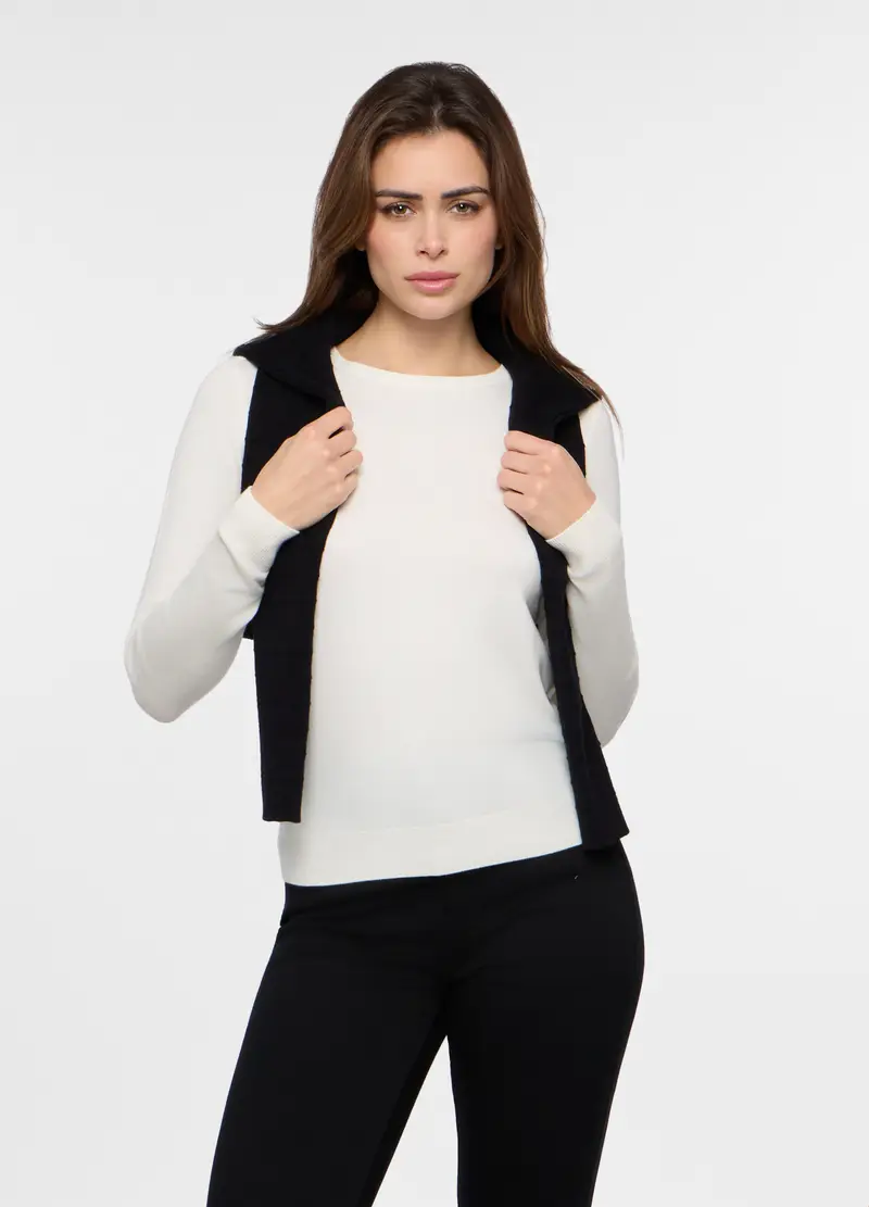 Tricot Misto Viscosa Donna, Bianco