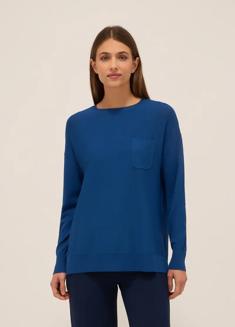 Upim, Tricot Misto Viscosa Donna, Blu Bluette, Taglia: S