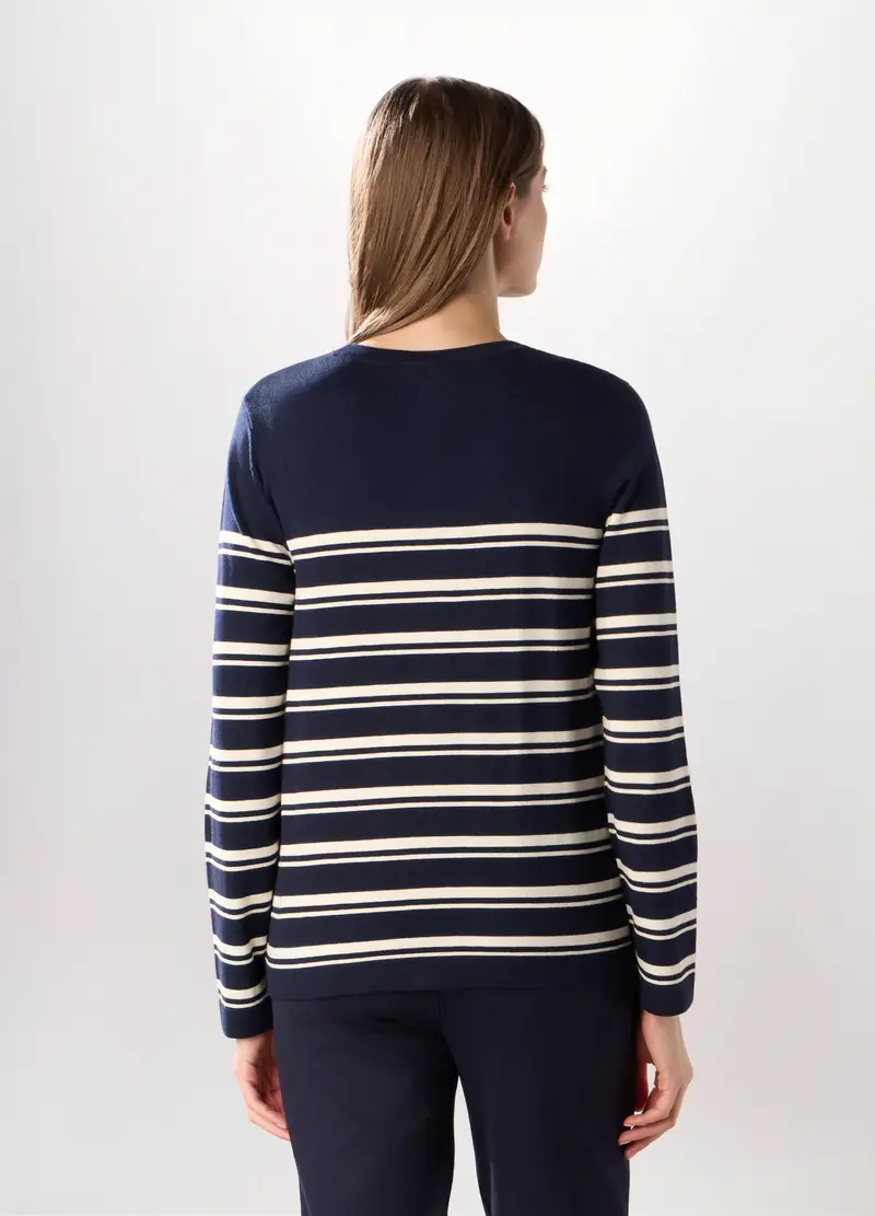 Tricot Misto Viscosa Donna, Blu navy miniatura 2