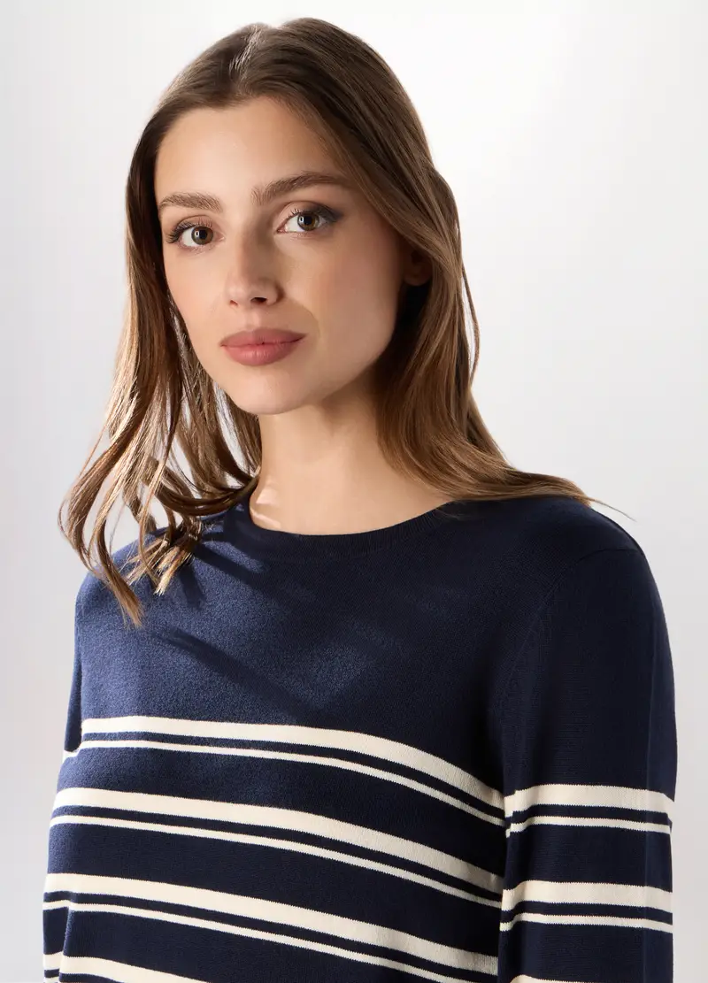 Tricot Misto Viscosa Donna, Blu navy miniatura 3