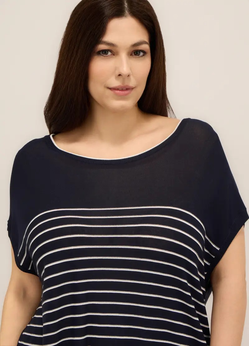 Upim, Tricot Misto Viscosa Donna Curvy, Blu navy, Taglia: S miniatura 2