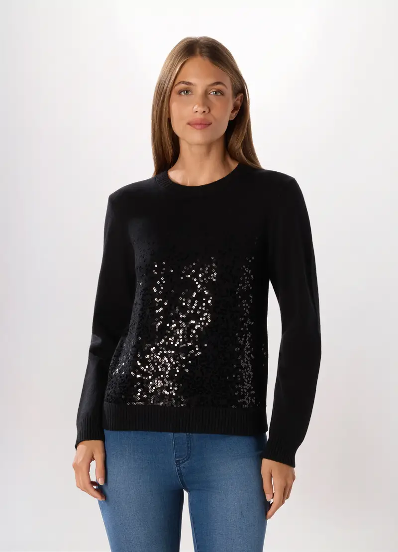 Tricot Misto Viscosa Donna, Nero