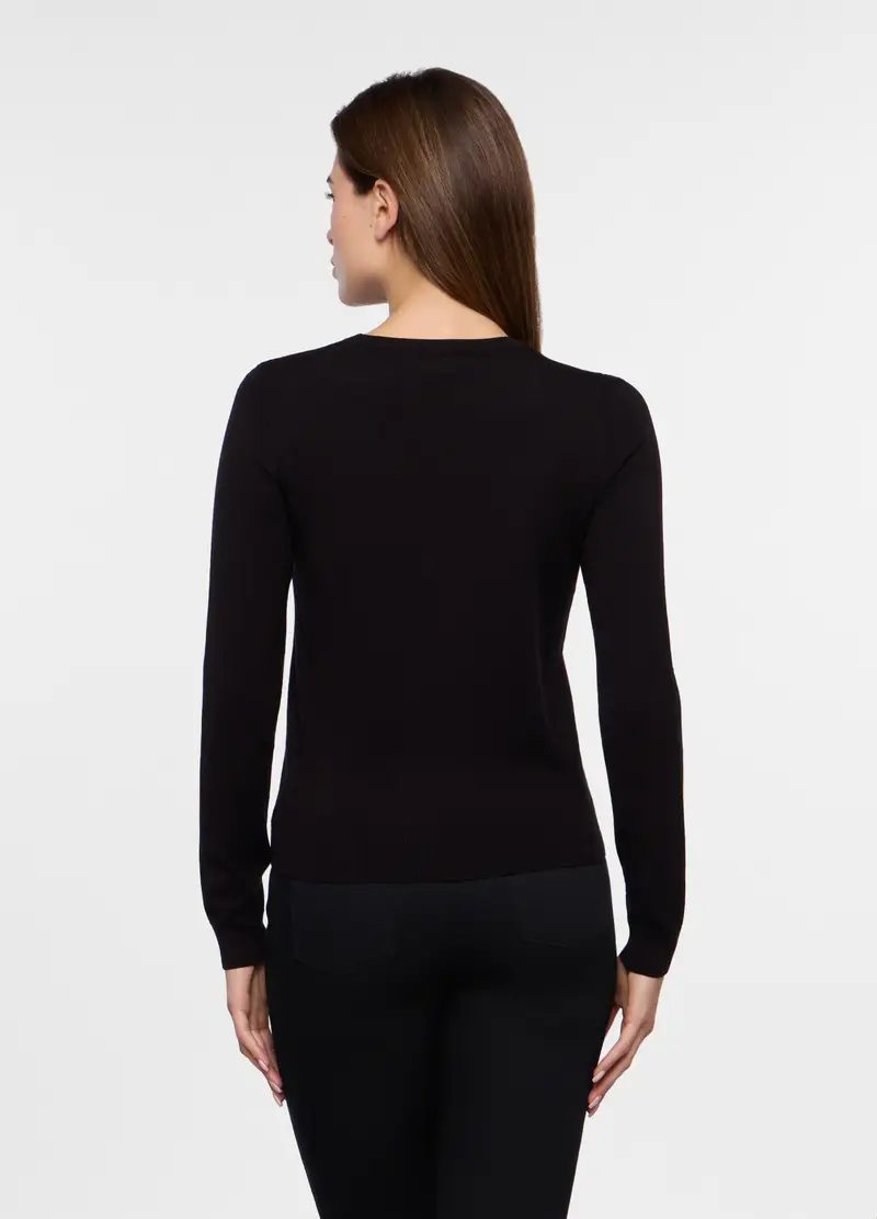 Tricot Misto Viscosa Donna, Nero miniatura 2