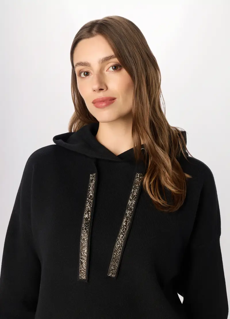 Tricot Misto Viscosa Donna, Nero stampa 1 miniatura 3