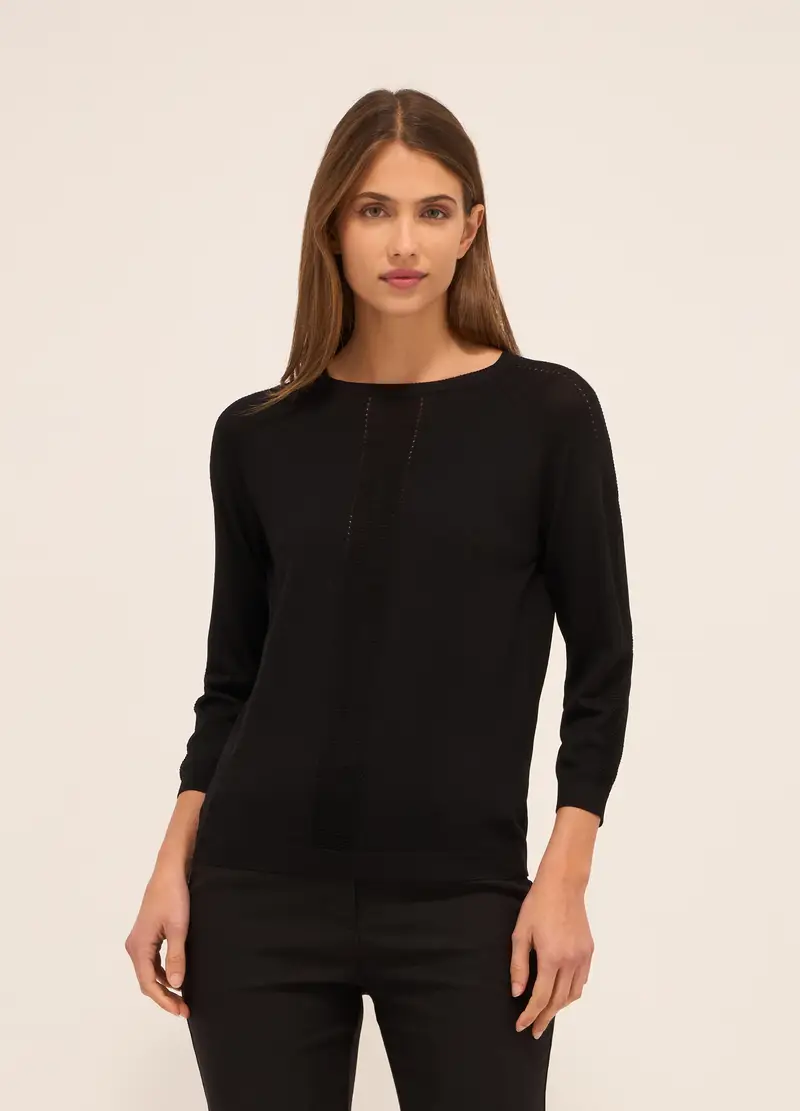 Upim, Tricot Misto Viscosa Donna, Nero, Taglia: S