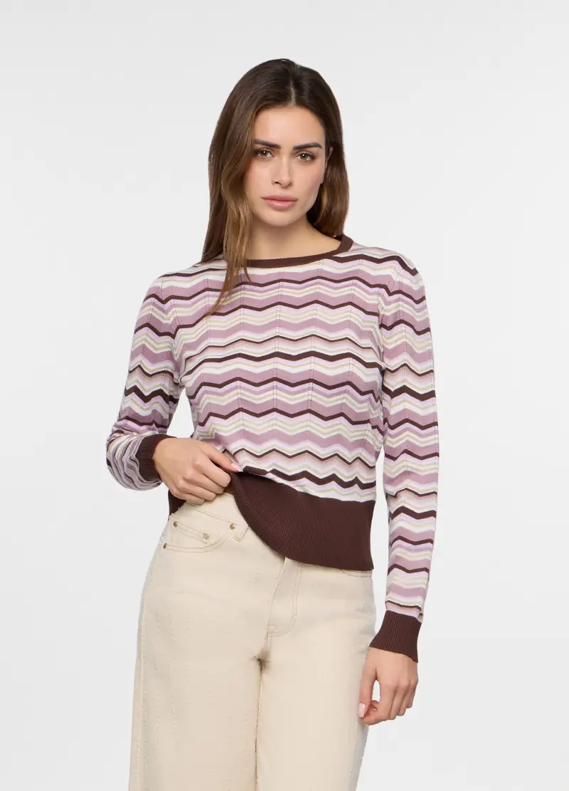 Tricot Misto Viscosa Donna, Rosa pastello