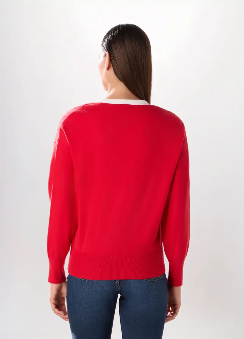 Tricot Misto Viscosa Donna, Rosso aragosta miniatura 2