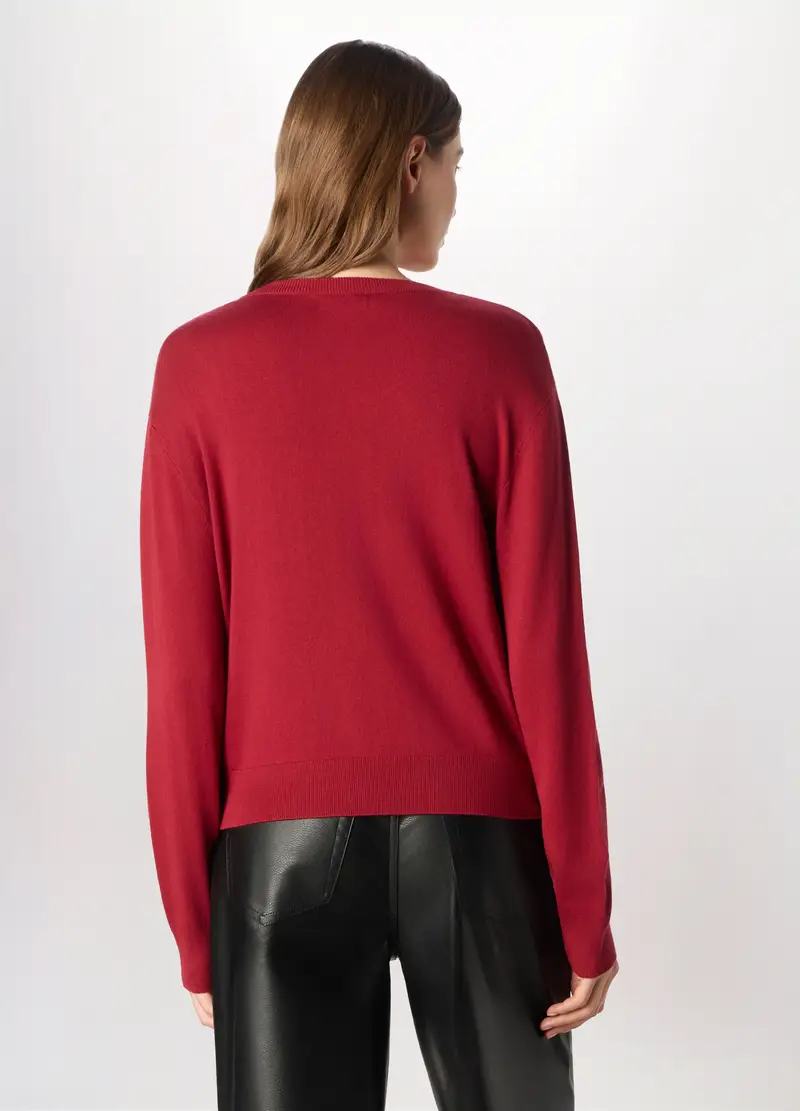 Tricot Misto Viscosa Donna, Rosso aragosta miniatura 2