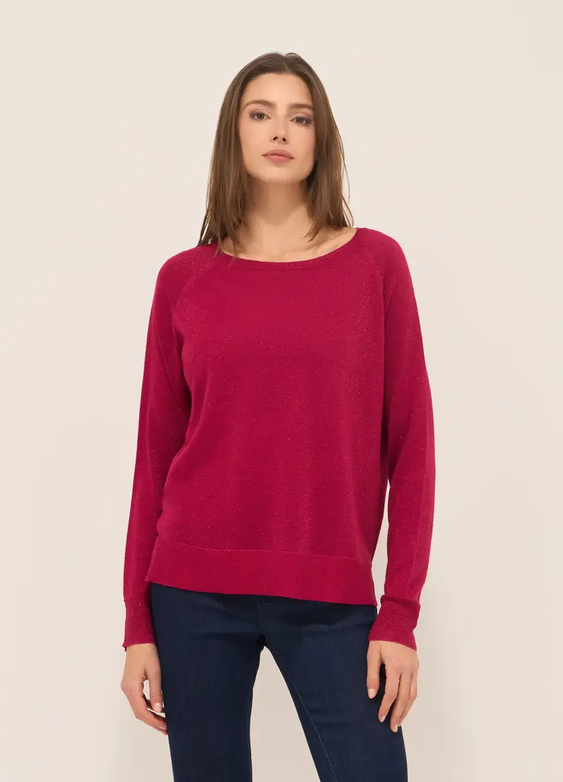 Tricot Misto Viscosa Donna, Rosso fragola