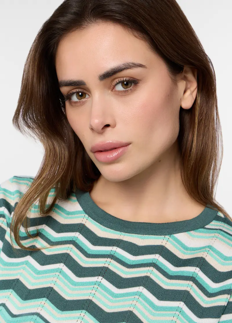 Tricot Misto Viscosa Donna, Verde acqua miniatura 3