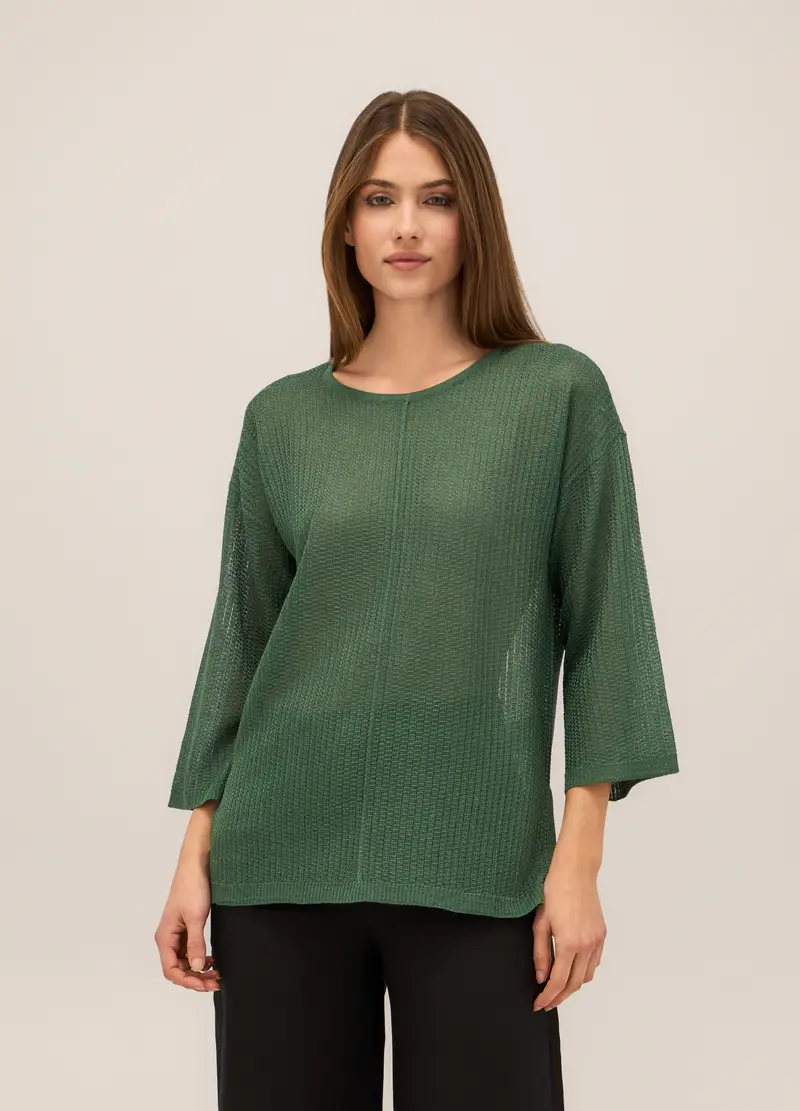 Tricot Misto Viscosa Donna, Verde foglia