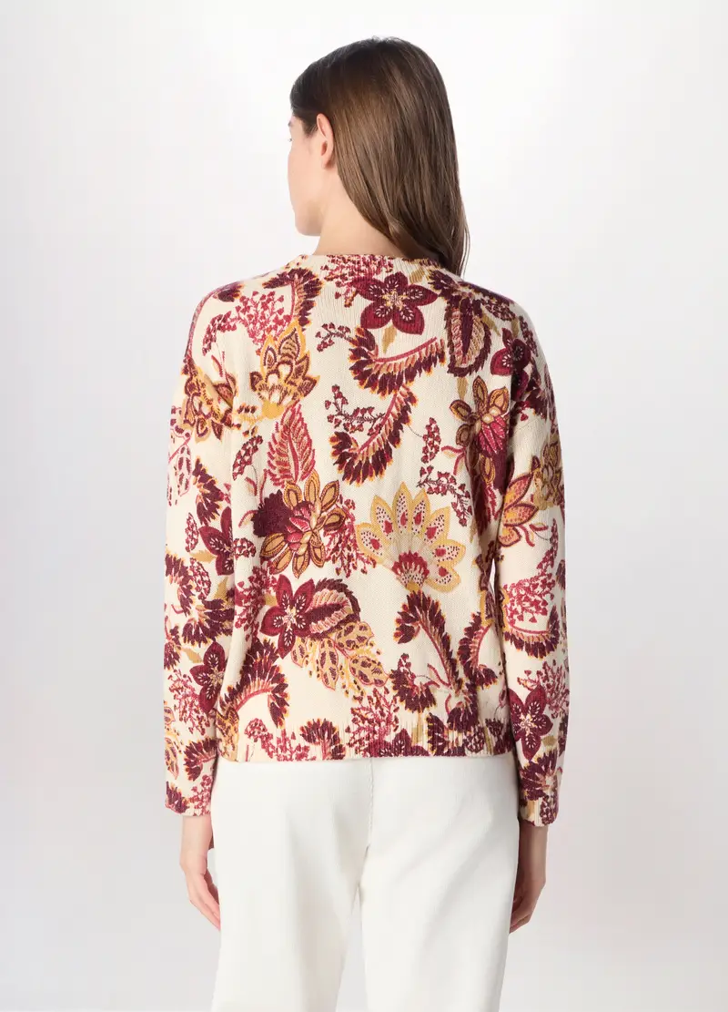 Tricot Multicolor Donna, Bianco miniatura 2