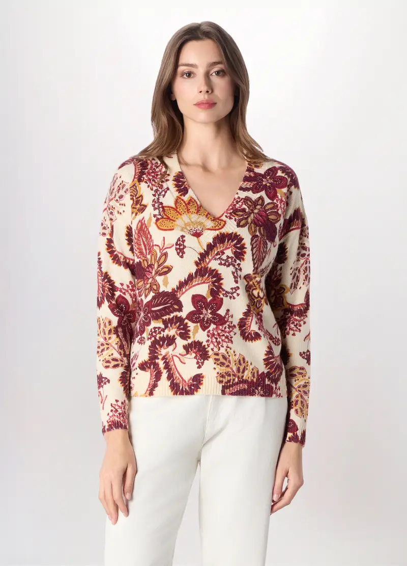 Tricot Multicolor Donna, Bianco