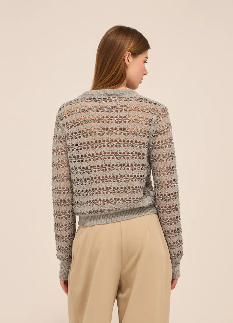 Tricot Traforato Donna, Grigio chiaro