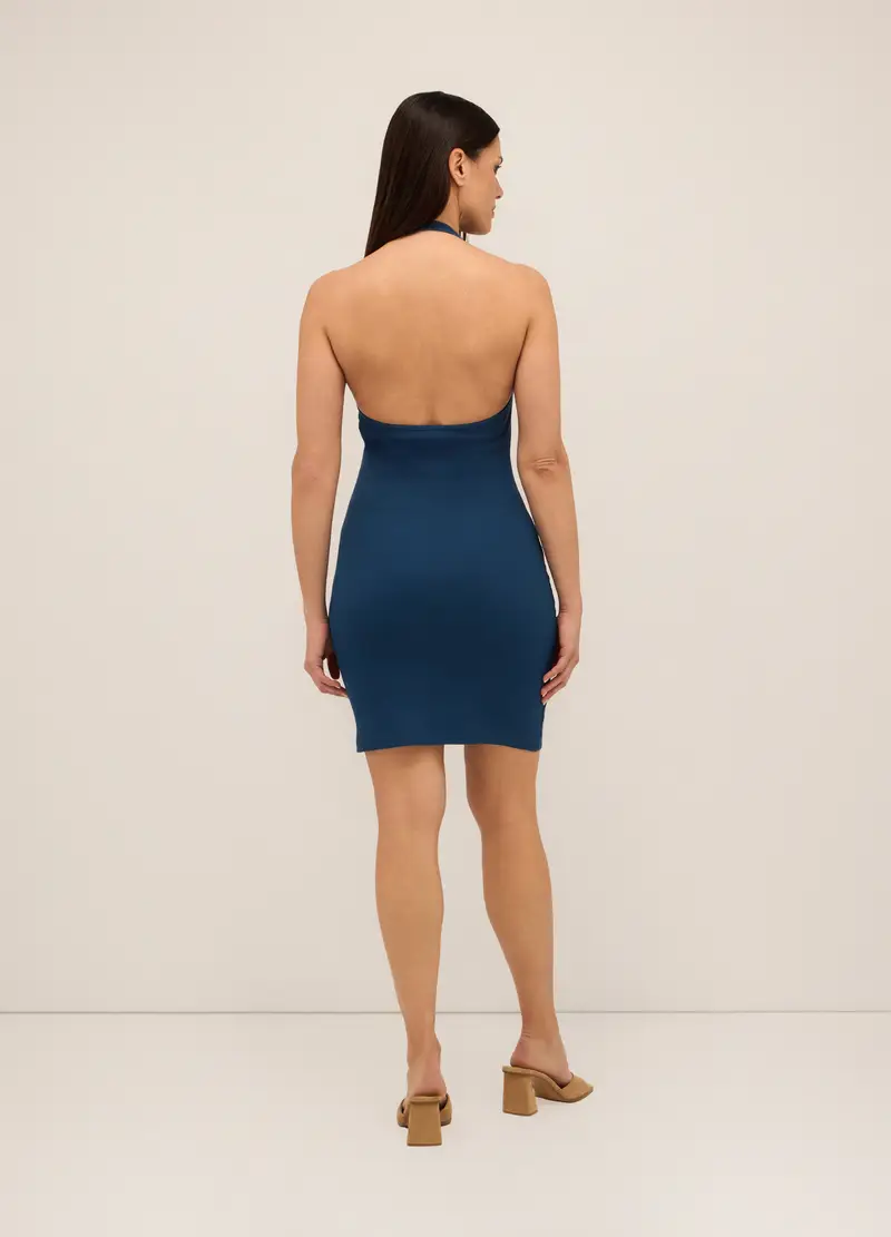 Tubino In Costina Di Cotone Stretch Donna, Blu oceano miniatura 2