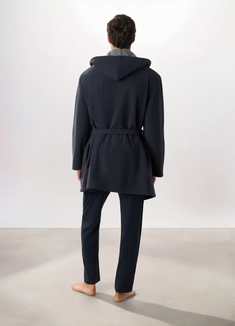 Vestaglia Con Cappuccio Uomo, Blu/Grigio miniatura 2