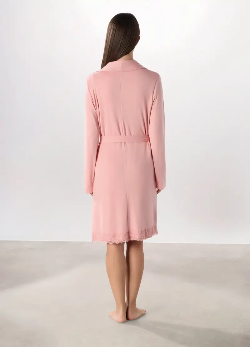 Vestaglia Con Pizzo Donna, Rosa chiaro miniatura 2