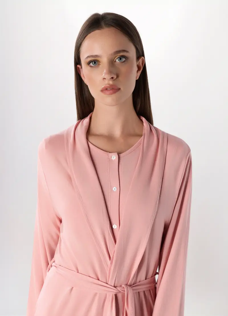 Vestaglia Con Pizzo Donna, Rosa chiaro miniatura 3