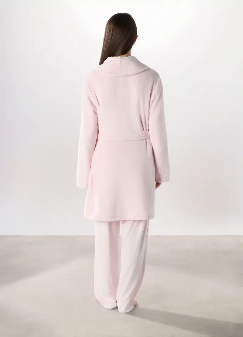 Vestaglia In Coral Fleece Donna, Rosa chiaro miniatura 2