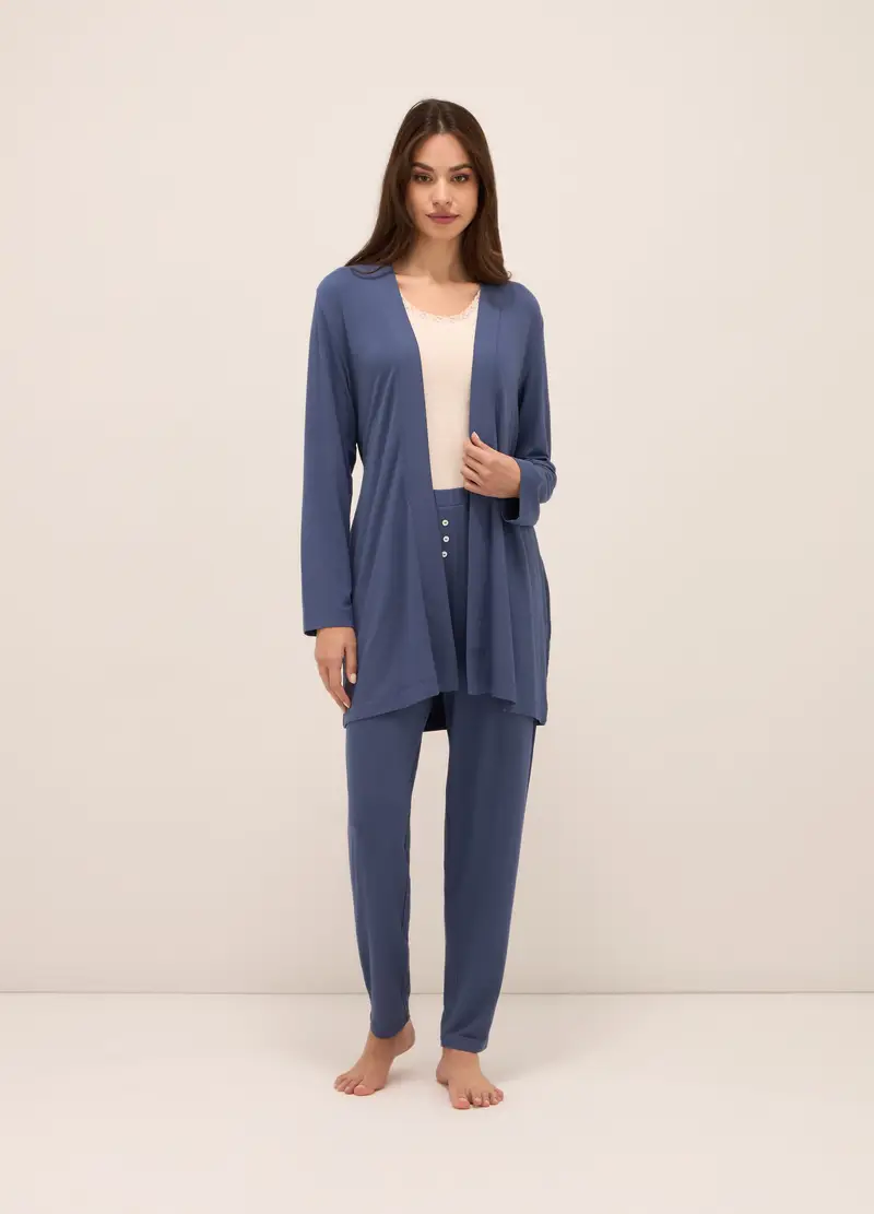 Upim, Vestaglia In Jersey Stretch Donna, Blu chiaro, Taglia: S