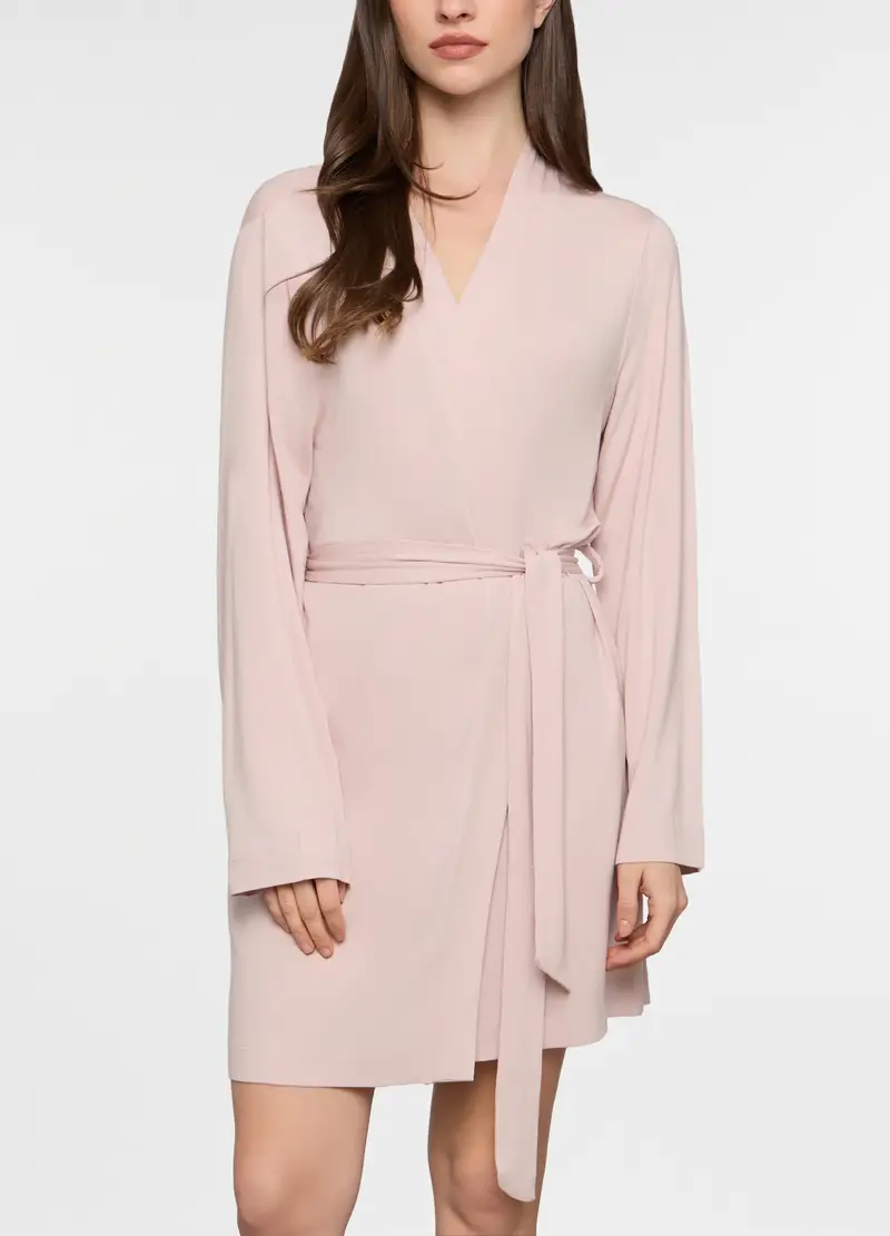 Vestaglia In Jersey Stretch Donna, Rosa chiaro miniatura 3