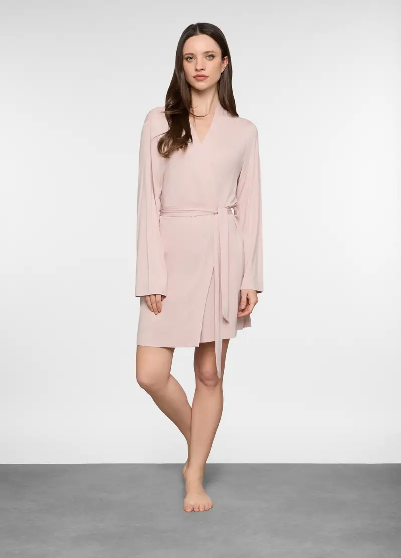 Vestaglia In Jersey Stretch Donna, Rosa chiaro