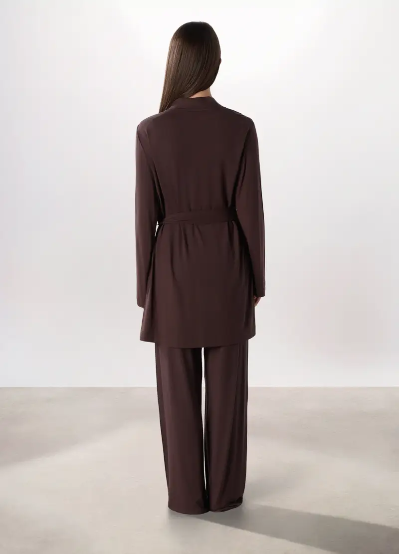 Vestaglia In Modal Stretch Donna, Marrone scuro miniatura 2