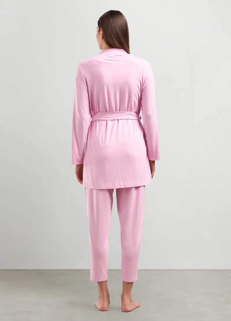 Vestaglia In Modal Stretch Donna, Rosa pastello miniatura 2