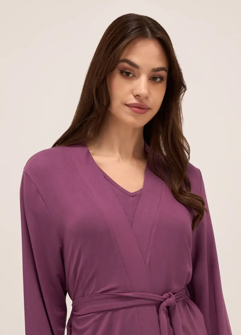 Upim, Vestaglia In Modal Stretch Donna, Viola prugna, Taglia: S miniatura 2