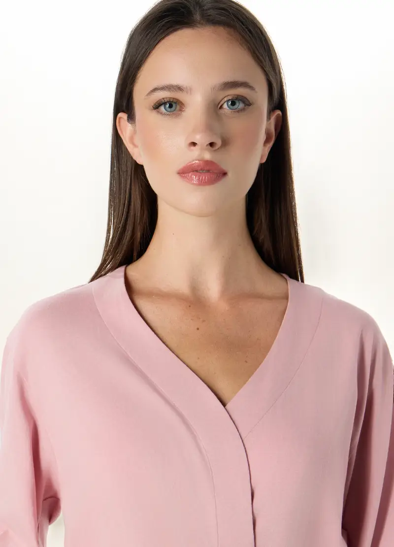 Vestaglia Kimono In Puro Cotone Donna, Rosa miniatura 3