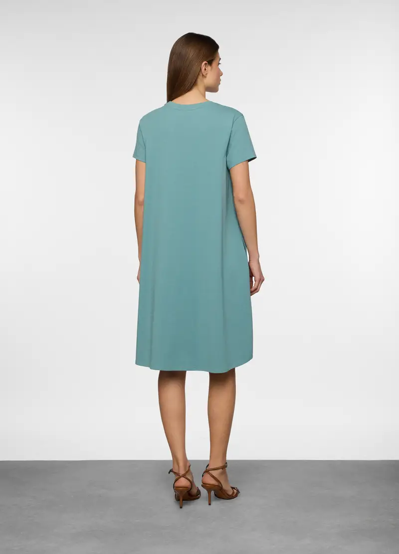 Vestito Corto In Jersey Stretch Fit Wide Donna, Verde salvia miniatura 2